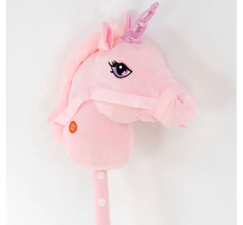 Kids Hobby Horse or Unicorn with Galloping Neighing Sounds Classic Childrens Toy